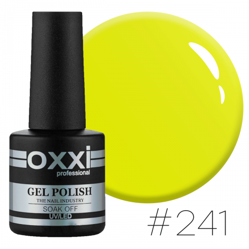 Гель-лак Oxxi Professional №241 (яскравий лимонно-жовтий, неоновий), 10мл