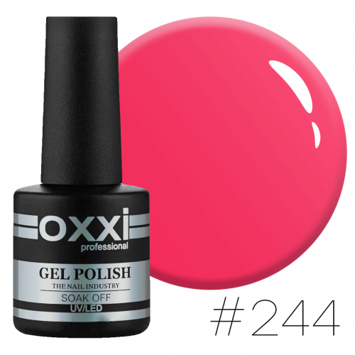 Гель-лак Oxxi Professional №244 (яскравий кораловий, неоновий), 10мл