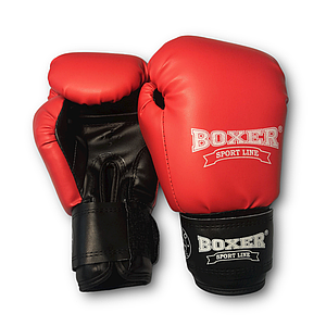Боксерські рукавички BOXER 12 оz шкіра Еліт червоні