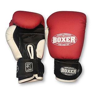 Боксерські рукавички 8 оz шкірвініл, червоні BOXER