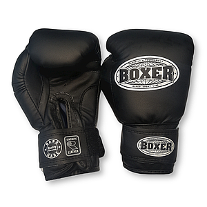 Боксерські рукавички BOXER 8 оz шкірвініл чорні