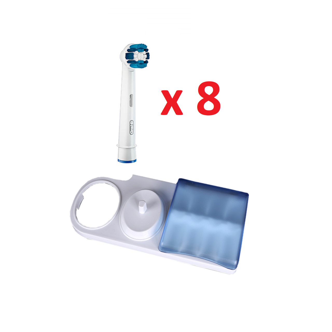 8 насадок для зубної щітки ORAL-B Precision Clean (EB20) + підставка з кришкою