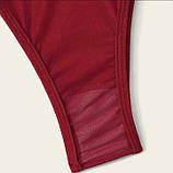 Комплект еротичної білизни сексуальна білизна стринги бюстгальтер зі смужками червоний, фото 6