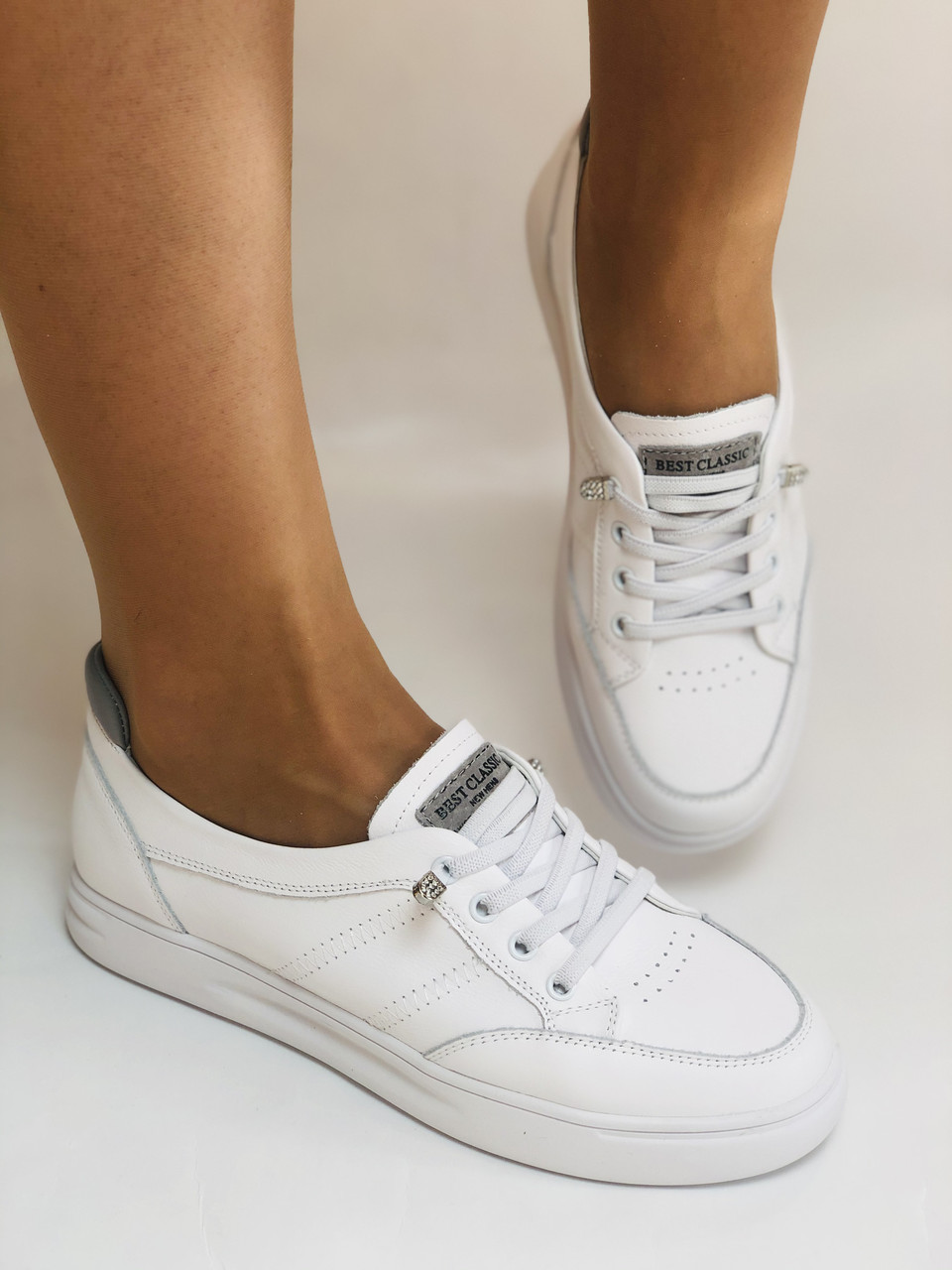 Стильні жіночі кеди-білі кросівки.Натуральна шкіра. Висока якість 36-40 Vellena