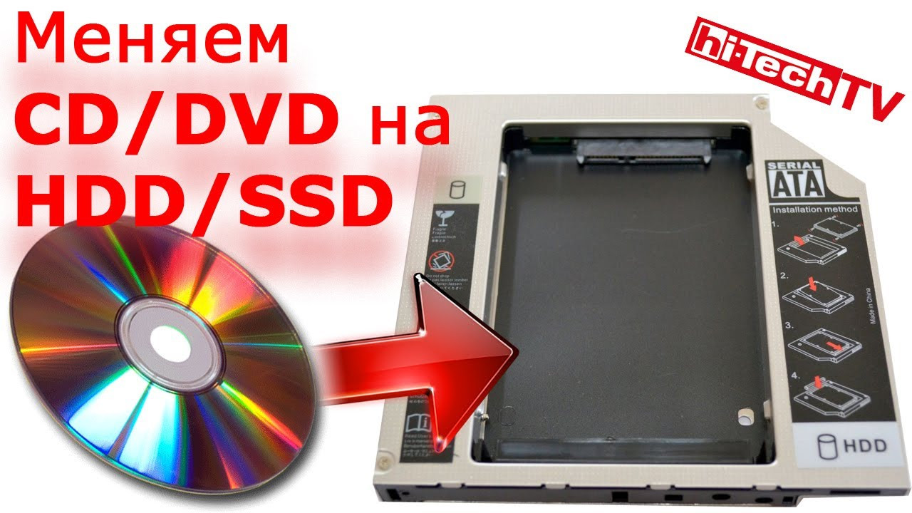 Карман-адаптер для SSD-HDD диска (вместо CD-DVD) для ноутбуков - фото 1 - id-p107350473