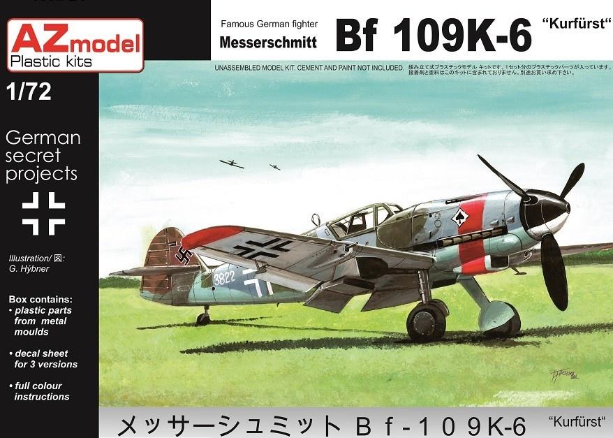 Пластикова модель 1/72 AZ model 7600 німецький винищувач Messerschmitt Bf 109K-6, фото 1