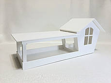 Годівниця для птахів віконна "Будиночок" біла у подарунковій упаковці, фото 2
