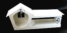 Годівниця для птахів віконна "Будиночок" біла у подарунковій упаковці, фото 3
