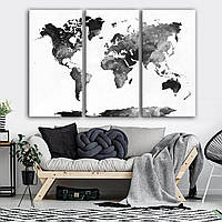 Картина інтер'єрна на полотні Карта Світу 60, 3, 90