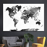 Картина інтер'єрна на полотні Карта Світу 60, 1, 90