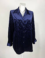 Блуза бархатная Deville, синяя, свободная, Разм L (16, 50), Отл сост