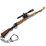 Брелок каряк karabiner 98k kar98 сувенір металевий 12 см зброя аксесуари з пабгу pubg mobile, фото 2