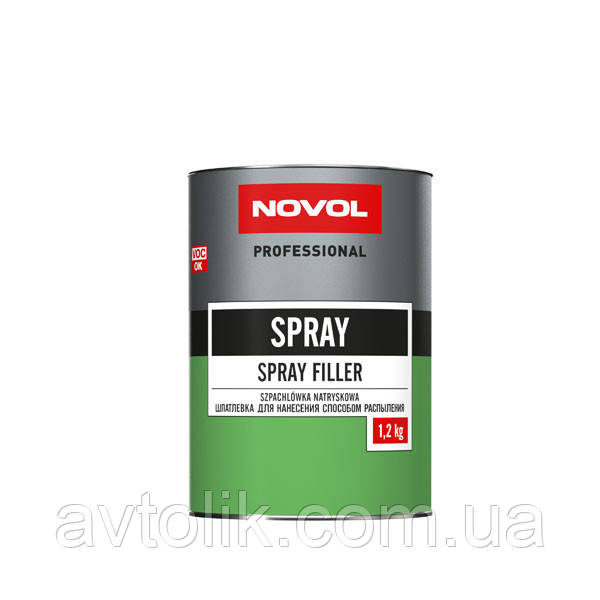 Шпатевка рідка NOVOL SPRAY 0,8 л з затверджувачем