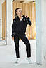 Жіночий спортивний костюм Adidas весна-осінь стильний молодіжний прогулянковий з лампасами Adidas чорний, фото 3