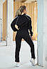 Жіночий спортивний костюм Adidas весна-осінь стильний молодіжний прогулянковий з лампасами Adidas чорний, фото 2