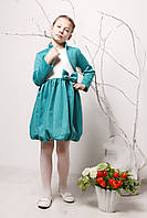 Дитяче плаття і болеро р. 116 для дівчинки, тканина ТРИКОТАЖ 3751 Зелений
