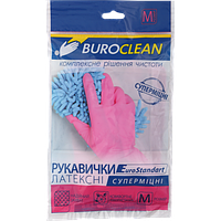 Рукавиці гумові розмір M рожеві суперміцні, BUROCLEAN