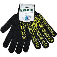 Рукавиці з пупиришками 5 ниток 562 чорні/помаранчеві 45518 Doloni