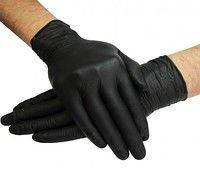 Рукавички  1187 D нітрил Чорні в боксі розм.L-9р 100шт