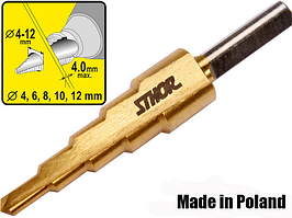 Ступінчасте крокове свердло по металу 4-12 мм Sthor 22610