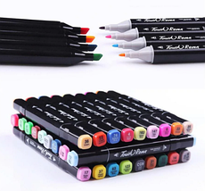 Набір двосторонніх маркерів для малювання і скетчинга Touch на спиртовій основі 80 штук, фото 2