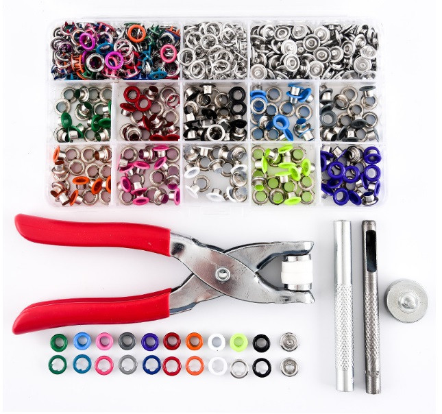 Набір для установки кнопок 9,5 мм і люверсів 5 мм фурнітура з 3 частин, фото 1