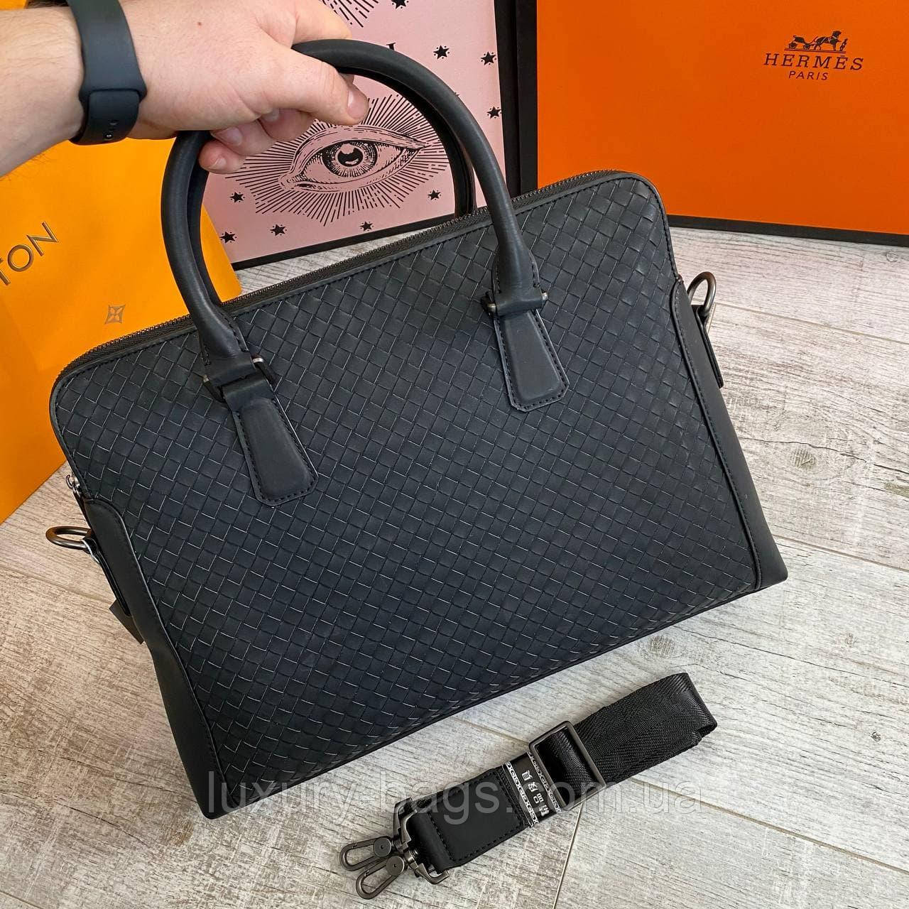 Чоловічий шкіряний портфель Bottega Veneta, фото 1