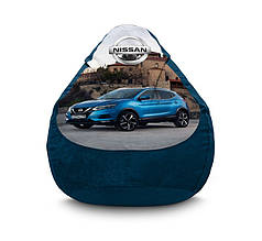 Крісло мішок "Nissan. Qashqai. Blue" Флок