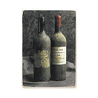 Деревянный постер "Пара старинных винных бутылок"