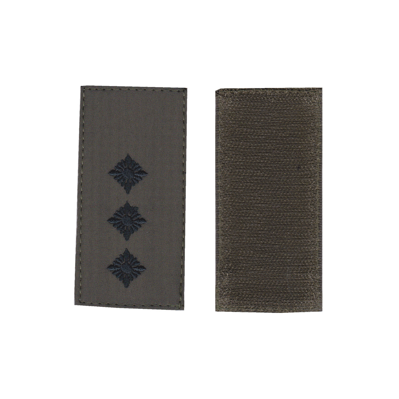 Погон старший лейтенант військовий / армійський шеврон ЗСУ, чорний колір на оливці. 10 см * 5 см, фото 1