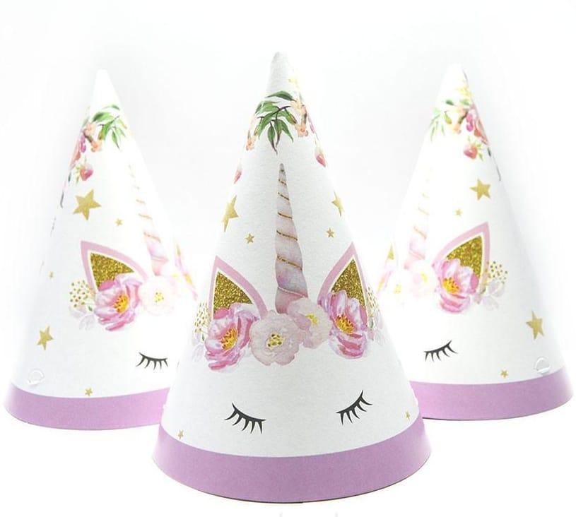 Ковпаки святкові паперові маленькі | Єдиноріг