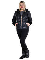 Размер-42,44,46,48,50,52,54,56,58 Женская модная,красивая весенняя короткая куртка со сьемными манжетами-довяз