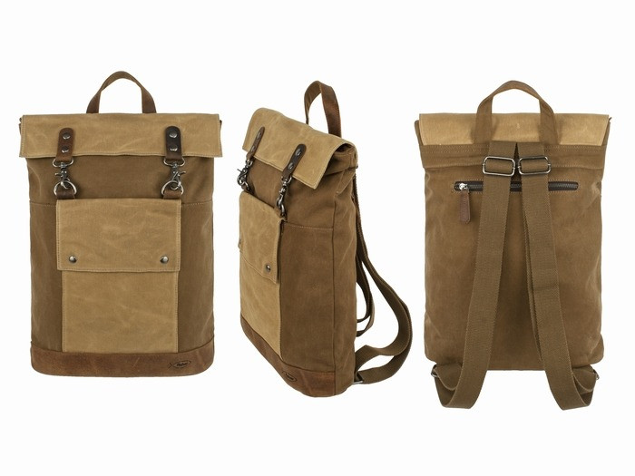 Рюкзак молодіжний коттон-шкіра коричневий, фото 1