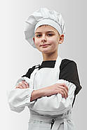 Комплект дитячий Latte Junior 7-12 років | Фартух + Ковпак + Нарукавники Білий, фото 2