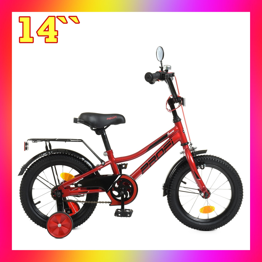 Дитячий двоколісний велосипед Profi PRIME 14 дюймів, 14221 червоний. Для дітей 3-5 років