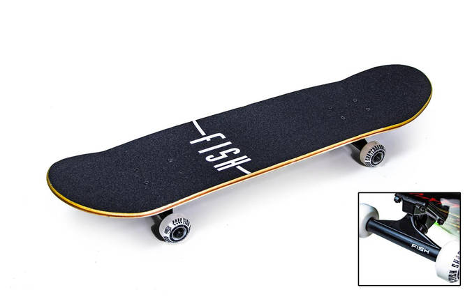 СкейтБорд дерев'яний від Fish Skateboard "Blue Rhombus", фото 3