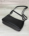 Сумка клатч чорна жіноча маленька ультрамодна сумочка через плече крос боді чорного кольору міні сумка, фото 3