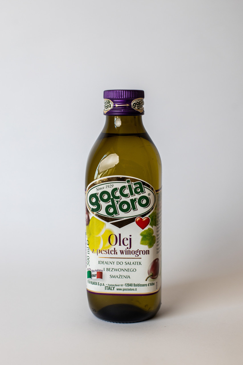 Олія виноградної кісточки Goccia d'oro - Виноградна олія -  0,5 л (ІТАЛІЯ) - ОРИГІНАЛ