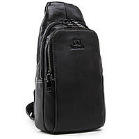 Чоловіча шкіряна сумка через плече BRETTON  2002-3 black.Чоловічі сумки оптом  в УкраЇні.