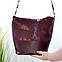 Сумка жіноча бордова комбінована ТМ "Vasha Para". Натуральна шкіра та шкіра пітон, фото 2