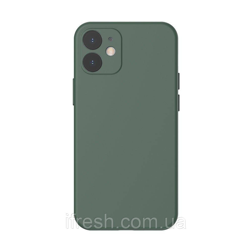 Чехол Baseus для iPhone 12 Liquid Silica Gel, Dark green (WIAPIPH61N-YT6A)