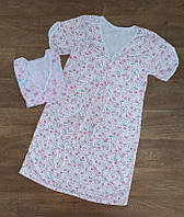 Трикотажная женская ночнушка, летняя ночная рубашка для женщин с коротким рукавом