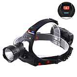 Налобний ліхтар Police XQ-219-HP50, ЗУ micro USB, 3x18650, power bank, signal light, індикація заряд, фото 2