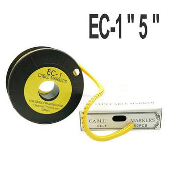 Кабельна маркування (в котушках) EC-1 "5" (1.5-4мм2) 1000шт, фото 1