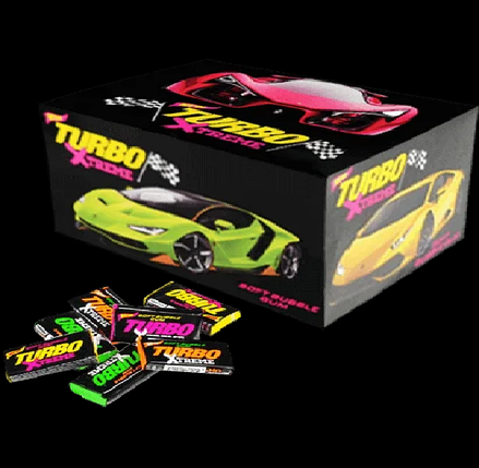 Жувальна гумка turbo xtreme блок 100 шт. / оригінальний подарунок друзям, фото 3