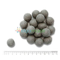 Кулька з вовни ТЕМНО-СІРИЙ, 2 см, 1 шт