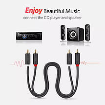 Аудіо кабель Ugreen AV104 Hi-Fi 2RCA - 2RCA 1 метр, фото 3