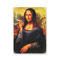 Деревянный постер "Мона Лиза с косяком"