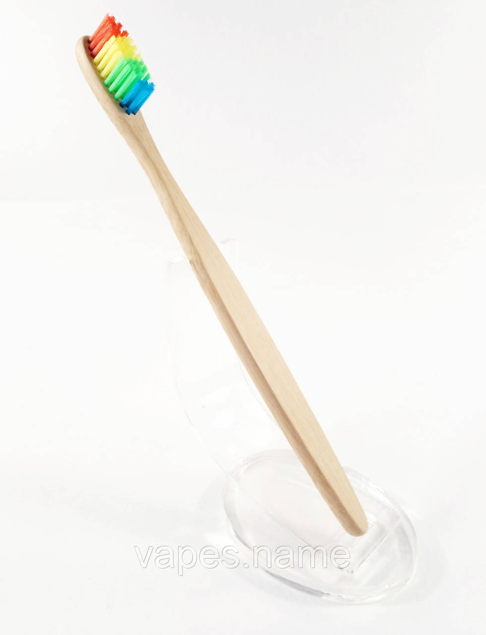 Зубна щітка бамбукова з плоскою ручкою Rainbow