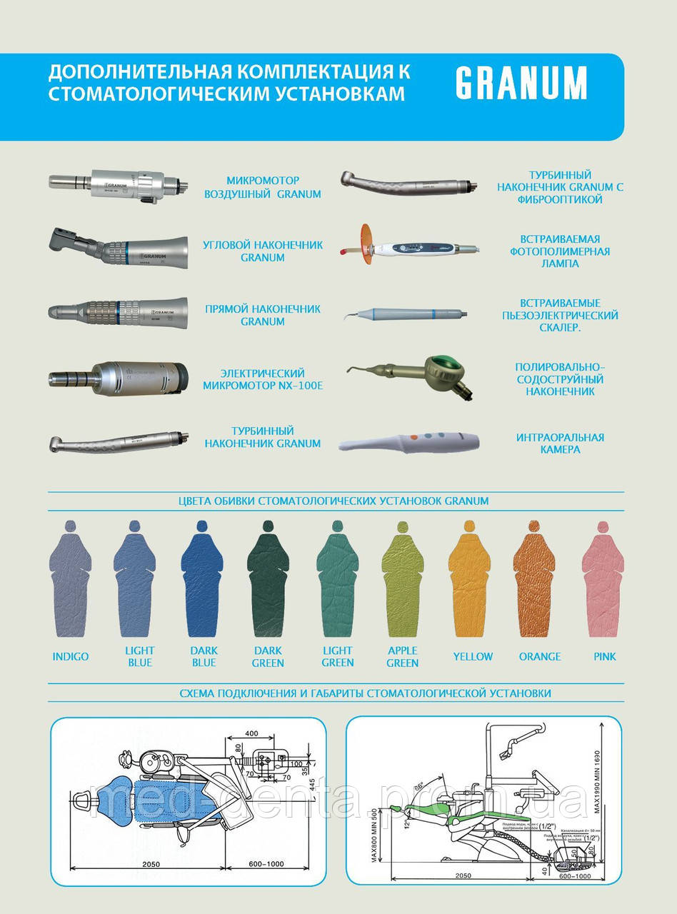 Дополнительная комплектация к стоматологическим установкам Гранум (Granum) - фото 1 - id-p198121447